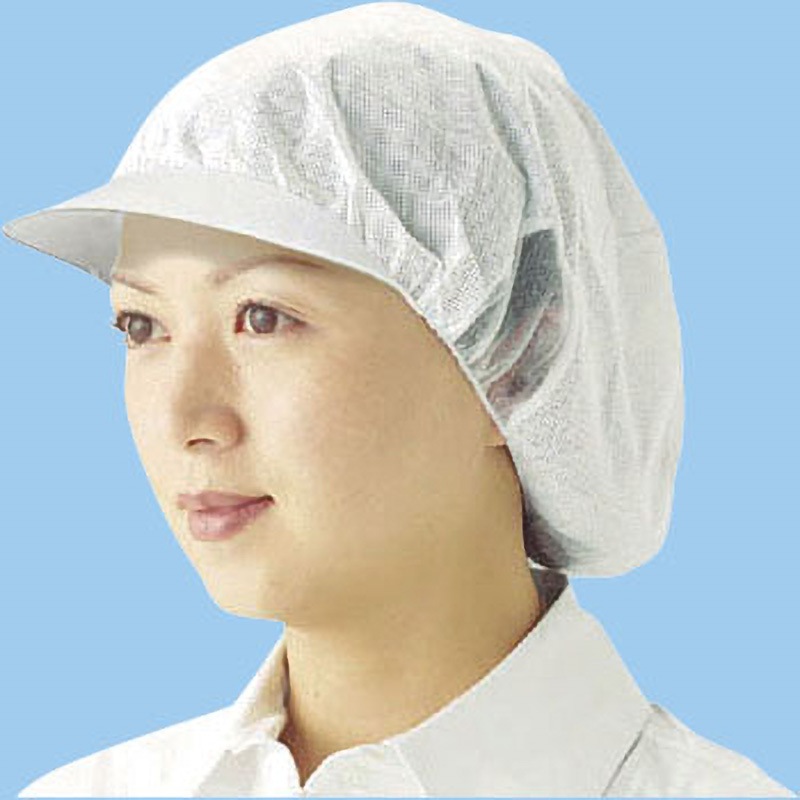 TTCT-L 帯電帽つば付 TRUSCO ホワイト色 サイズL 1セット(10枚) TTCT-L