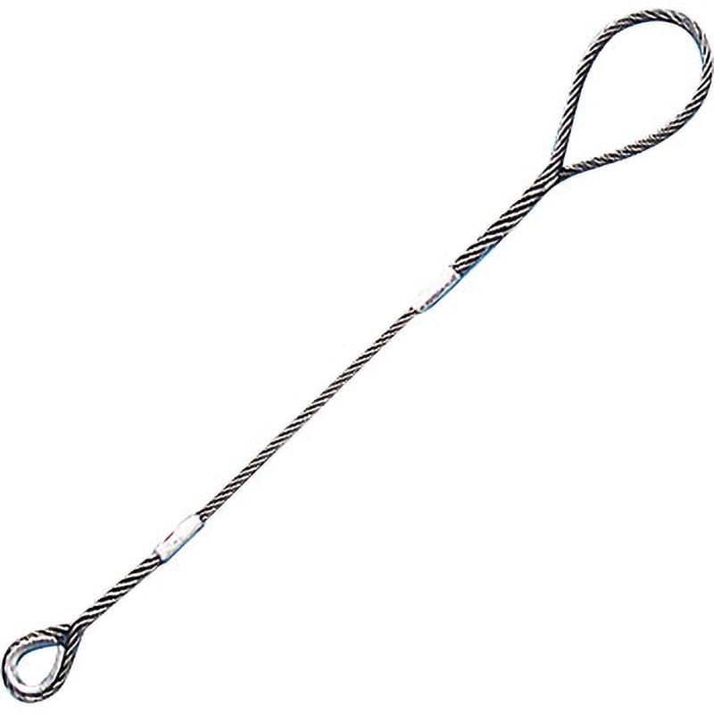 GRB-6S6 ワイヤロープスリング Wスリング(シンブル入) TRUSCO 荷重(2本垂直吊り)0.66t タイプB 全長6m径6mm