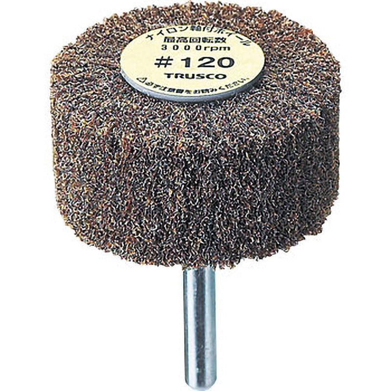 UFN-1025-180 ナイロン軸付ホイール(軸径6mm) TRUSCO 粒度180 外径100mm 1セット(5個) UFN-1025-180