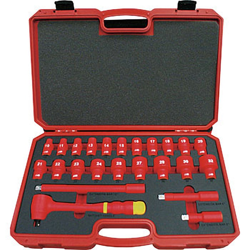 TZSW3-19S 絶縁ソケットレンチセット(6角タイプ) 1セット(19点) TRUSCO 【通販モノタロウ】