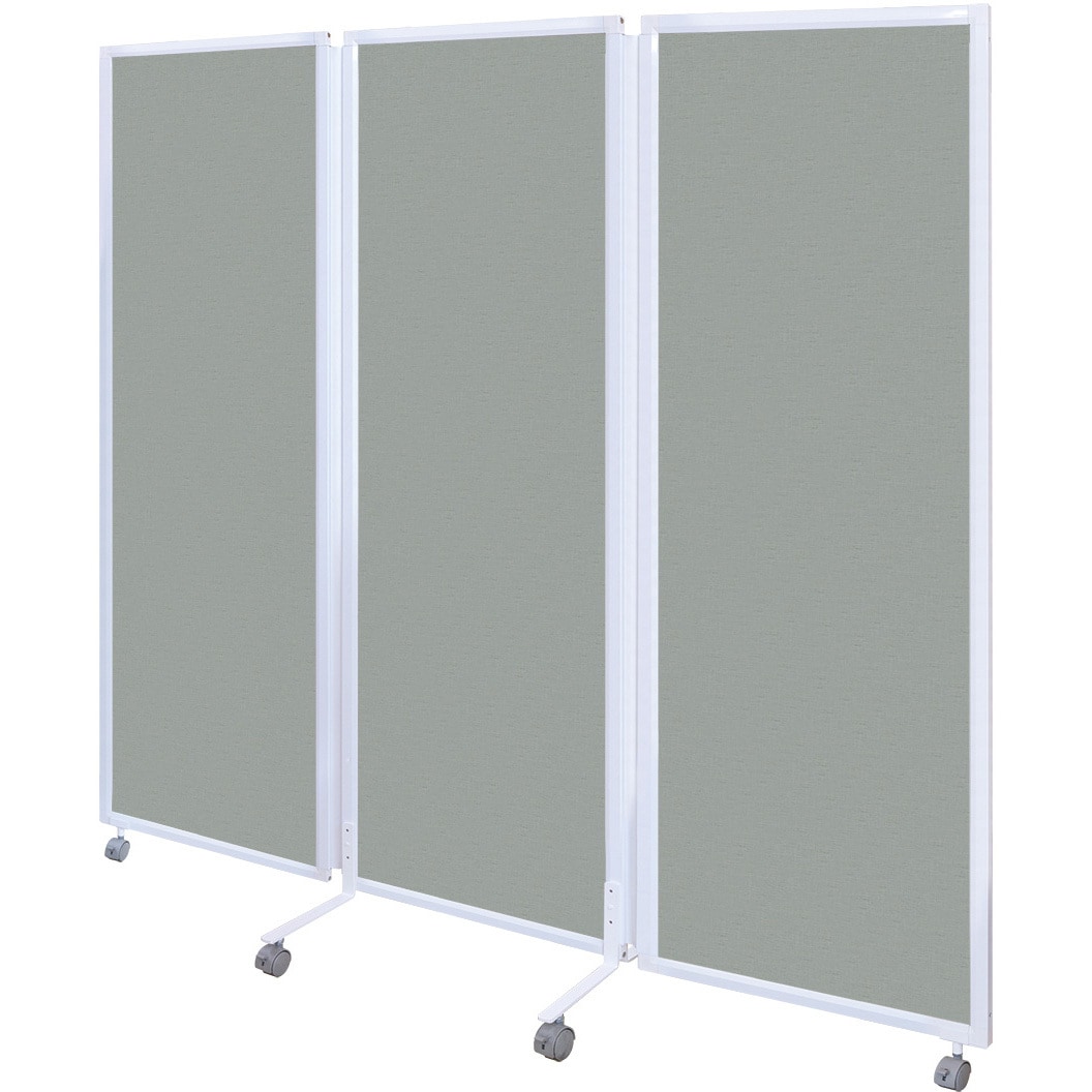 3連簡易衝立 パーティション ライトグリーン 林製作所 クロスZIPスクリーン シングルジップタイプ 3連 ライトグレー