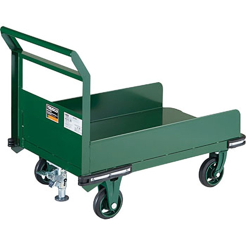 OH-23PSS 鋼鉄製運搬車(固定ハンドルタイプ・三面パネル付・ストッパー付) TRUSCO 荷重500kg ゴム車輪 荷台寸法900×600mm  OH-23PSS
