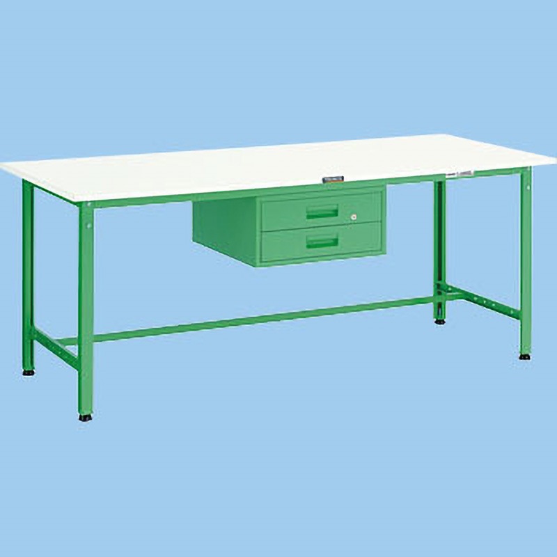 AE-1809F2 DG 軽量作業台(2段引出し付)AE型 TRUSCO ポリ化粧製天板 荷重300kg スチール製 ダークグレー色 間口1800mm奥行900mm高さ740mm  AE-1809F2 DG