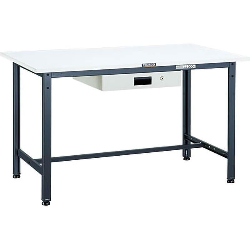 AE-0960UDK1W 軽量作業台(薄型1段引出し付) TRUSCO 荷重300kg スチール製 ホワイト色 ポリ化粧製天板 間口900mm奥行600mm高さ740mm  AE-0960UDK1W