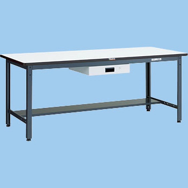 AEWP-0960UDK1 中量作業台(薄型1段引出し付) TRUSCO 荷重500kg スチール製 ダークグレー色 ポリ化粧製天板  AEWP-0960UDK1