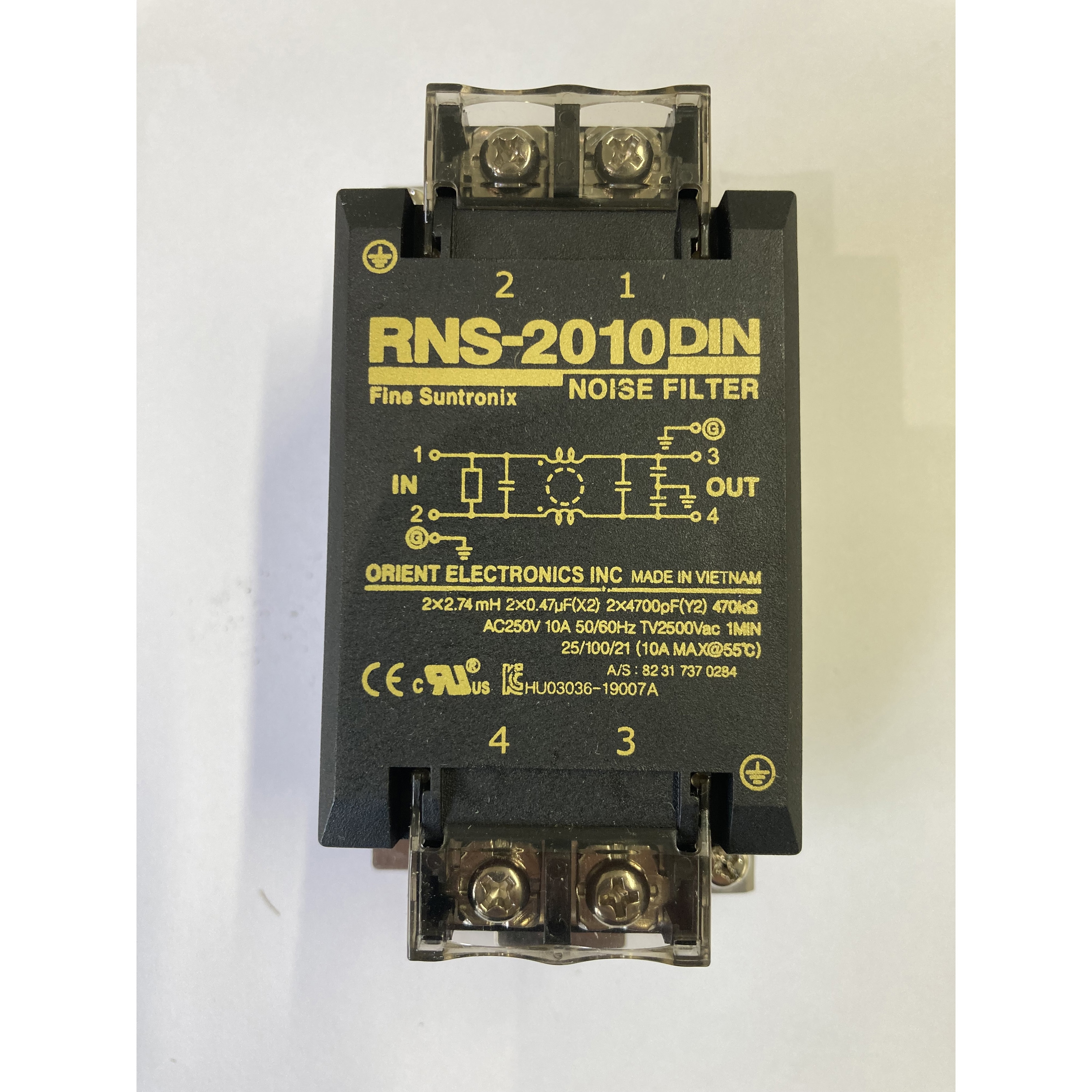 RNS-2010-DIN ノイズフィルター RNSシリーズ オリエント 定格電流10A