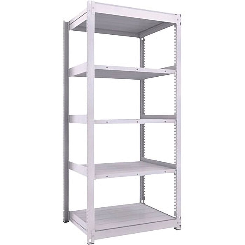 TUG45073J5 中量ボルトレス棚 TUG型 (450kgタイプ、高さ2100mm、5段タイプ) TRUSCO ホワイト色 スチール 荷重3000kg 奥行792mm  TUG45073J5