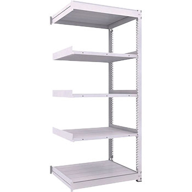 TUG60073S5B 中量ボルトレス棚 TUG型 (600kgタイプ、高さ2100mm、5段タイプ)連結型 TRUSCO ホワイト色