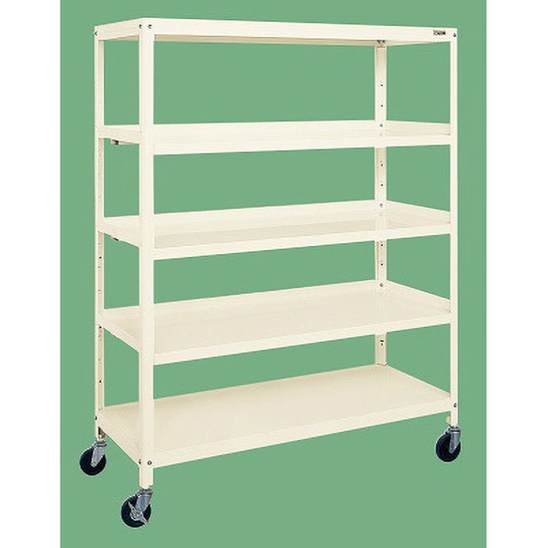 スーパーキャスター付ラック(3方コボレ止め棚板・直進安定金具無し