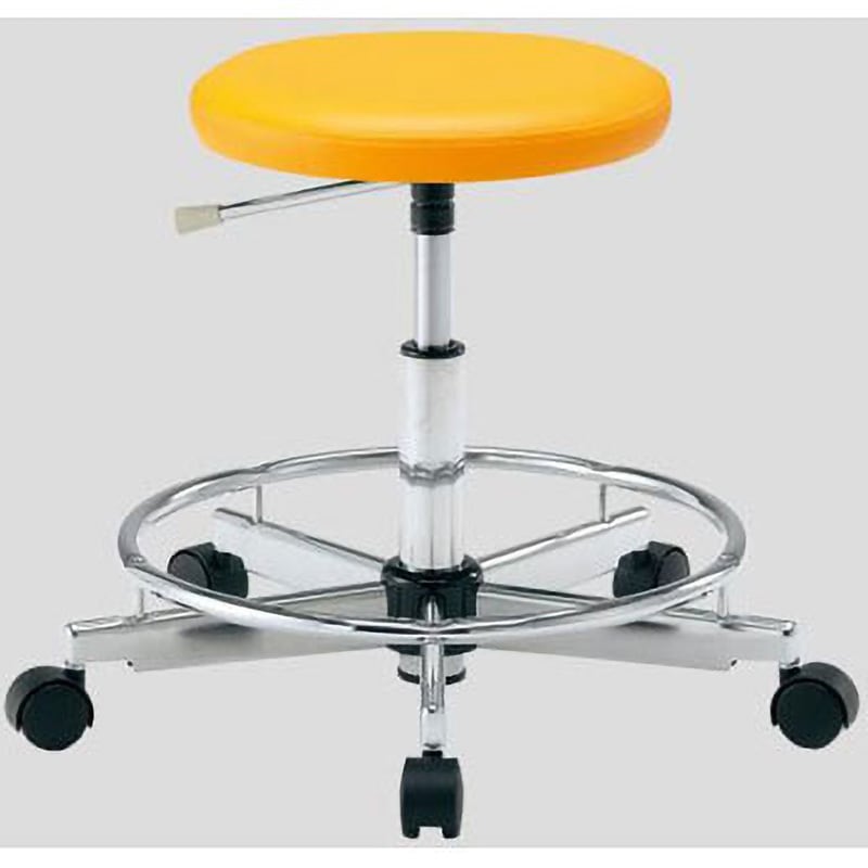 LRC-OR カラフルラウンドチェア アズワン キャスターあり オレンジ色   LRC-OR