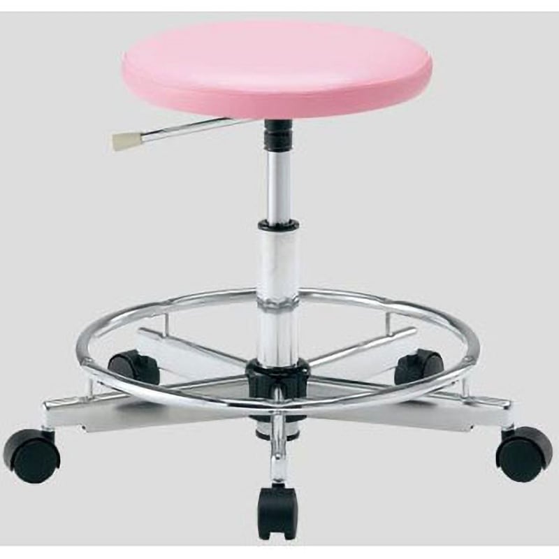 LRC-PR カラフルラウンドチェア アズワン キャスターあり ピンク色   LRC-PR