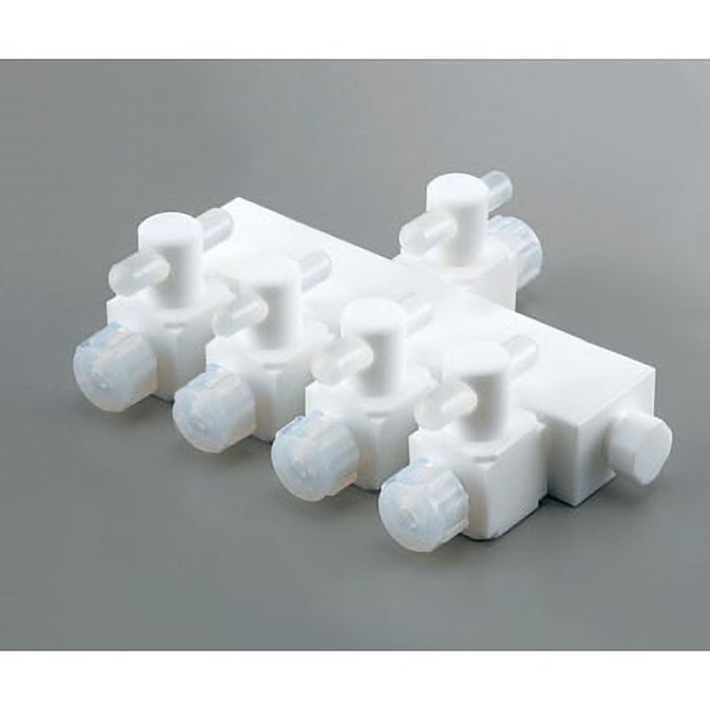 AF-8MH4 マニホールド装置4連式 アズワン テーパー収縮シール方式仕様 適合チューブ外径8mm 1個 AF-8MH4