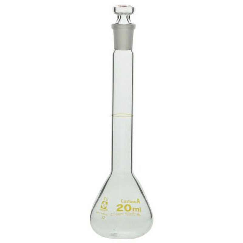 メスフラスコ 全量フラスコ・カスタムA 白 JCSS校正証明書付 アズワン 20mL
