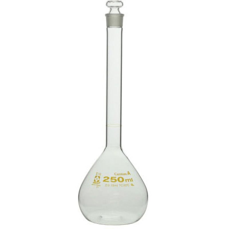 メスフラスコ 全量フラスコ・カスタムA 白 JCSS校正証明書付 アズワン 250mL