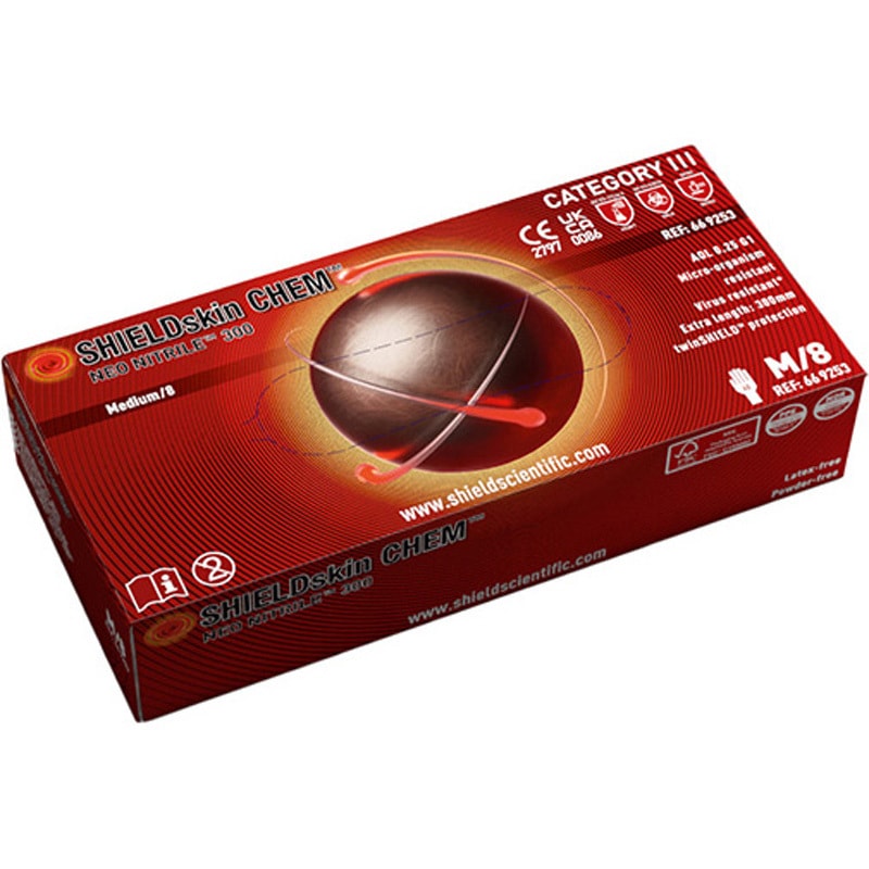 耐薬・耐溶剤手袋 NEO NITRILE 40枚入 Shield Scientific 全長300mm