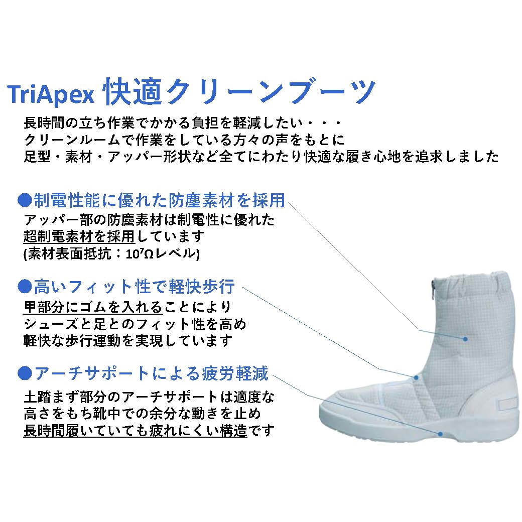 東洋リントフリー FS663C-01 クリーンブーツ 白 25.5cm FS663C-01 クリーンブーツ FS663シリーズ 1足 東洋リントフリー 通販