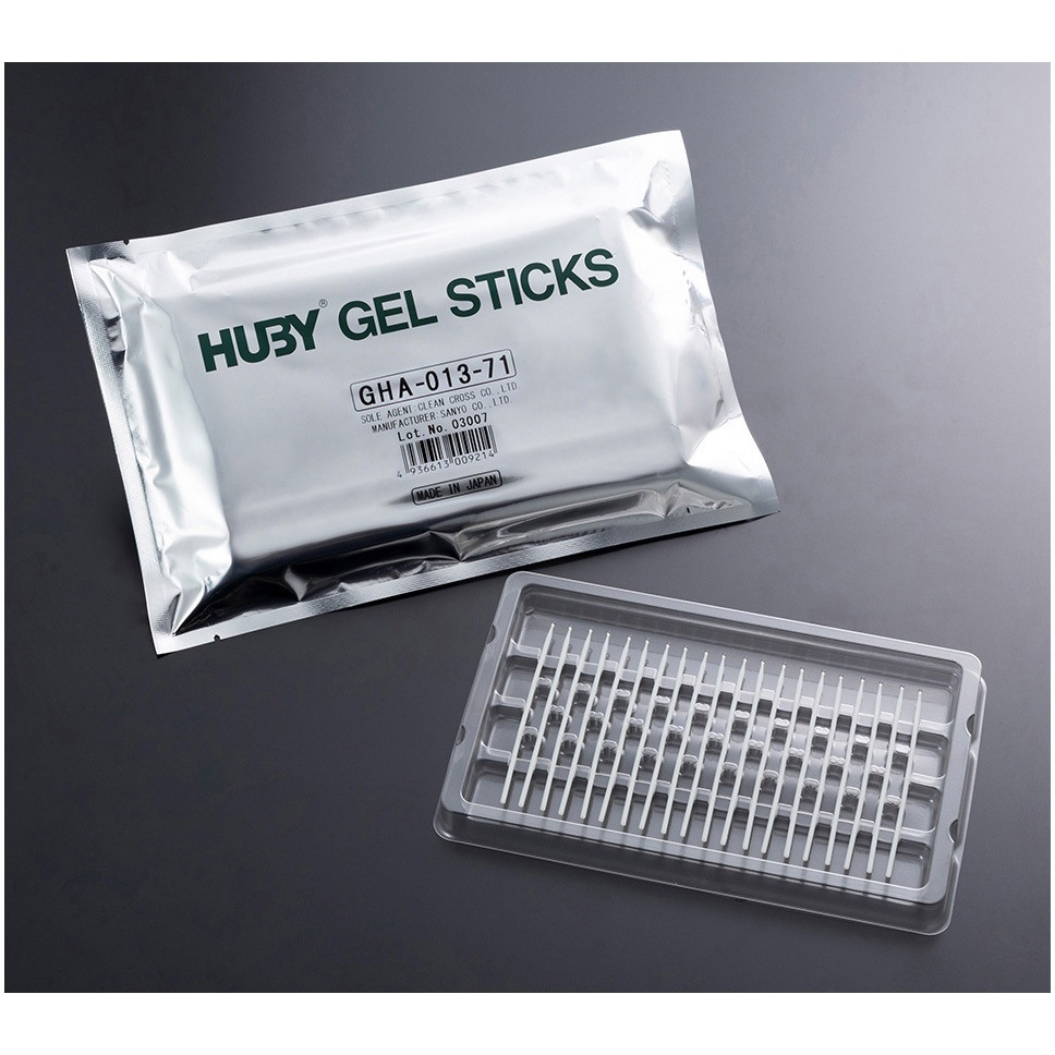 GHA-013-71 綿棒型粘着スティック HUBY GEL STICKS アズワン 先端径1.3mm全長71mm 1箱(600本) GHA-013-71