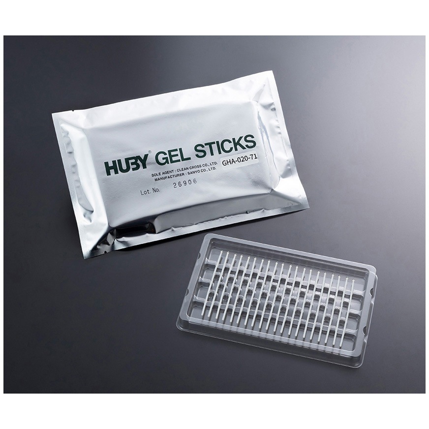 GHA-020-71 綿棒型粘着スティック HUBY GEL STICKS アズワン 先端径2mm全長71mm 1箱(600本) GHA-020-71