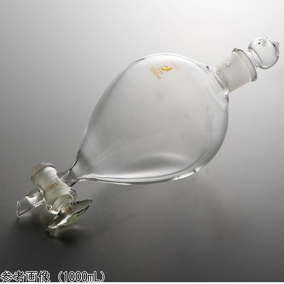 0530-01-10 丸型分液ロート 短足タイプ ガラスコック 0530シリーズ アズワン 容量50mL