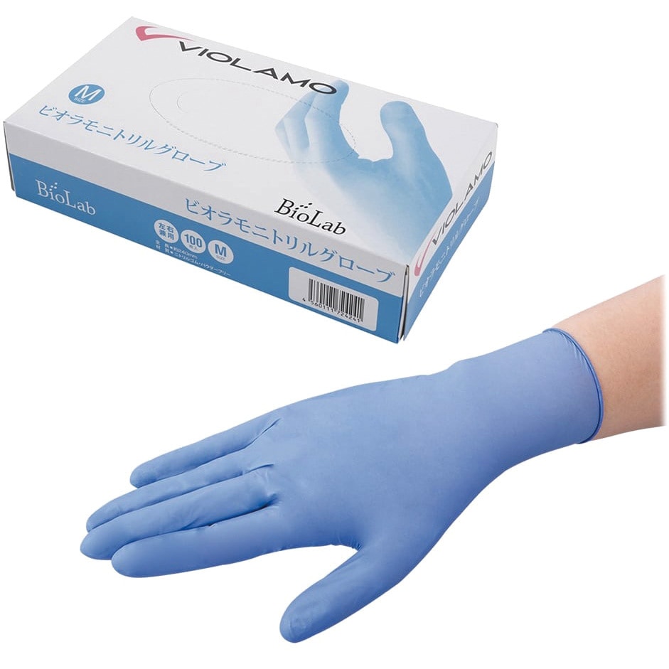 ビオラモニトリルグローブ VIOLAMO(ビオラモ) 粉無 サイズM 1個