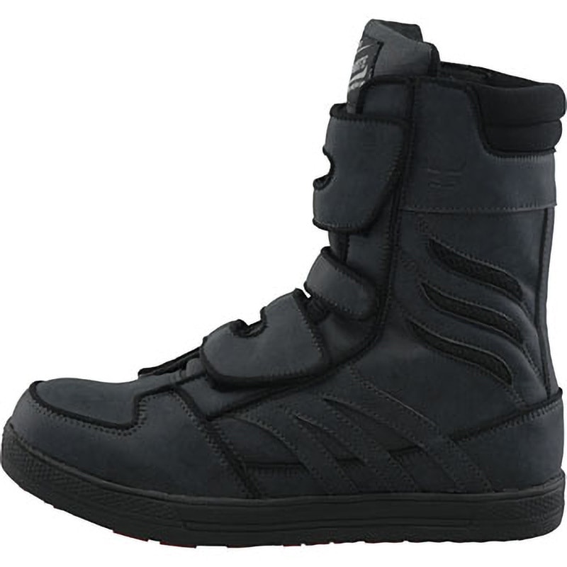 WW-572B ワイルドウルブス イノベート安全半長靴 おたふく手袋 ブーツ ミドルカット マジックタイプ ネイビーグレー色 サイズ25cm足幅3E相当  WW-572B