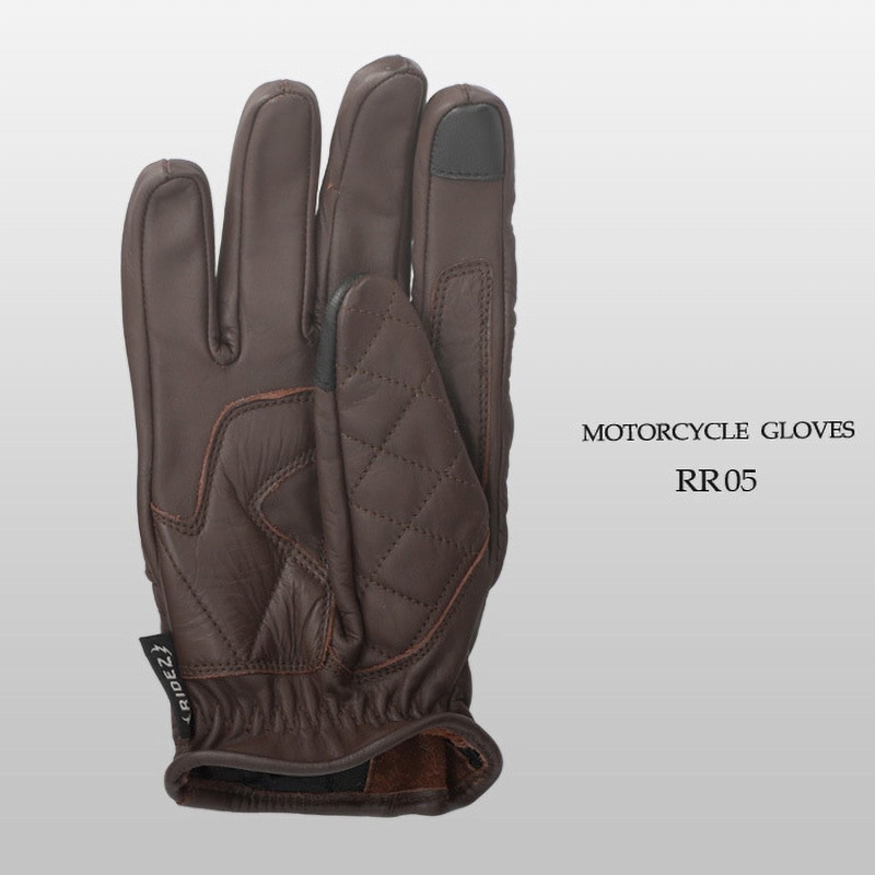 RR05-BROWN-XL 牛革 レザー バイクグローブ RIDEZ(ライズ) ブラウン色