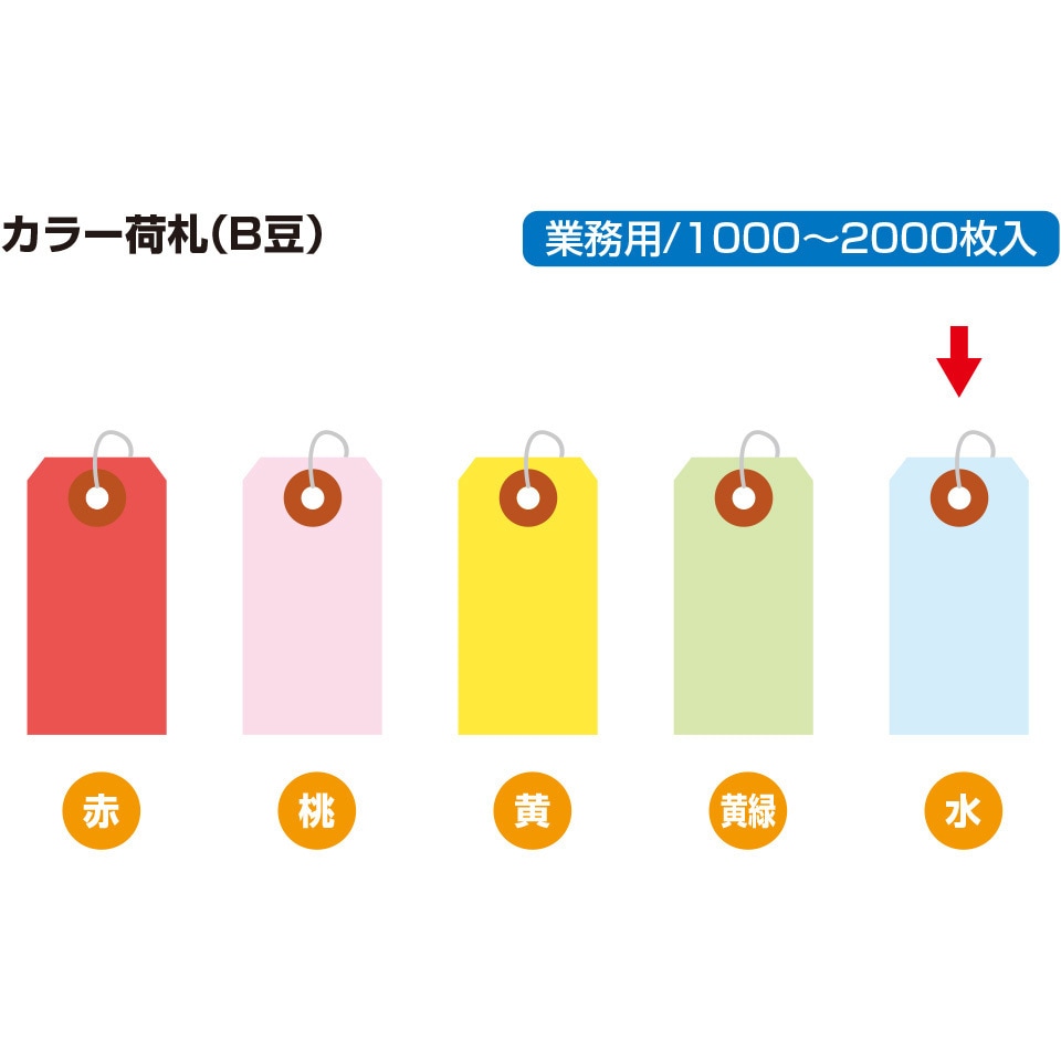 2025年新作入荷 25-116 荷札 B豆 1箱(2000枚) タカ印(ササガワ) 【通販モノタロウ】 POP用紙・値札