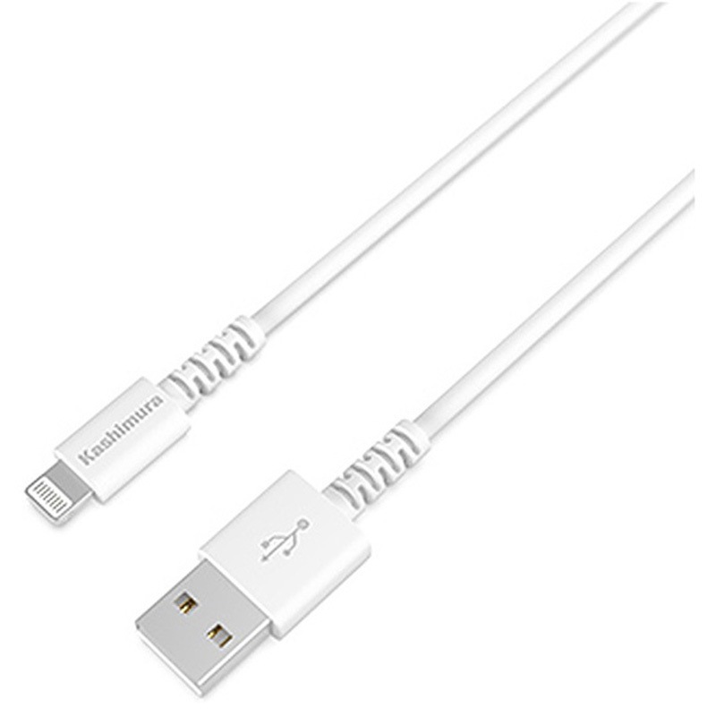 KL-112 USB充電&同期ケーブル LN カシムラ ホワイト色 Apple社 MFi認証