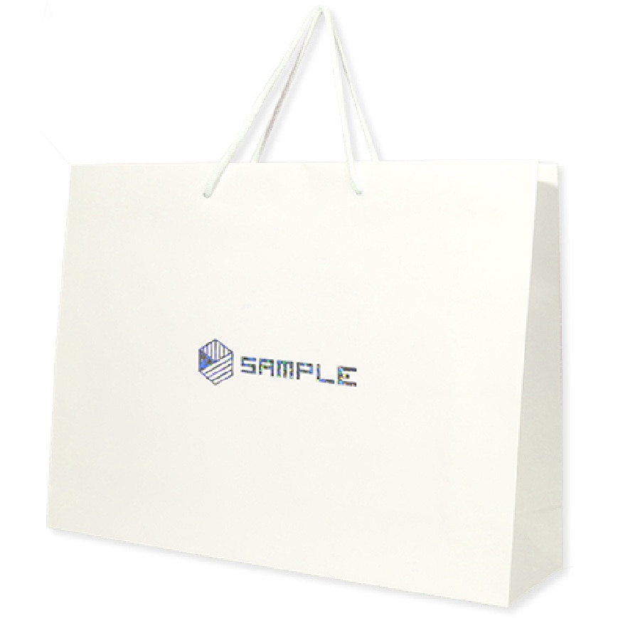 【名入れ】ワンポイント箔押し手提げ紙袋≪イラストレーターデーター入稿≫ レスタス サイズL 1セット(500枚)