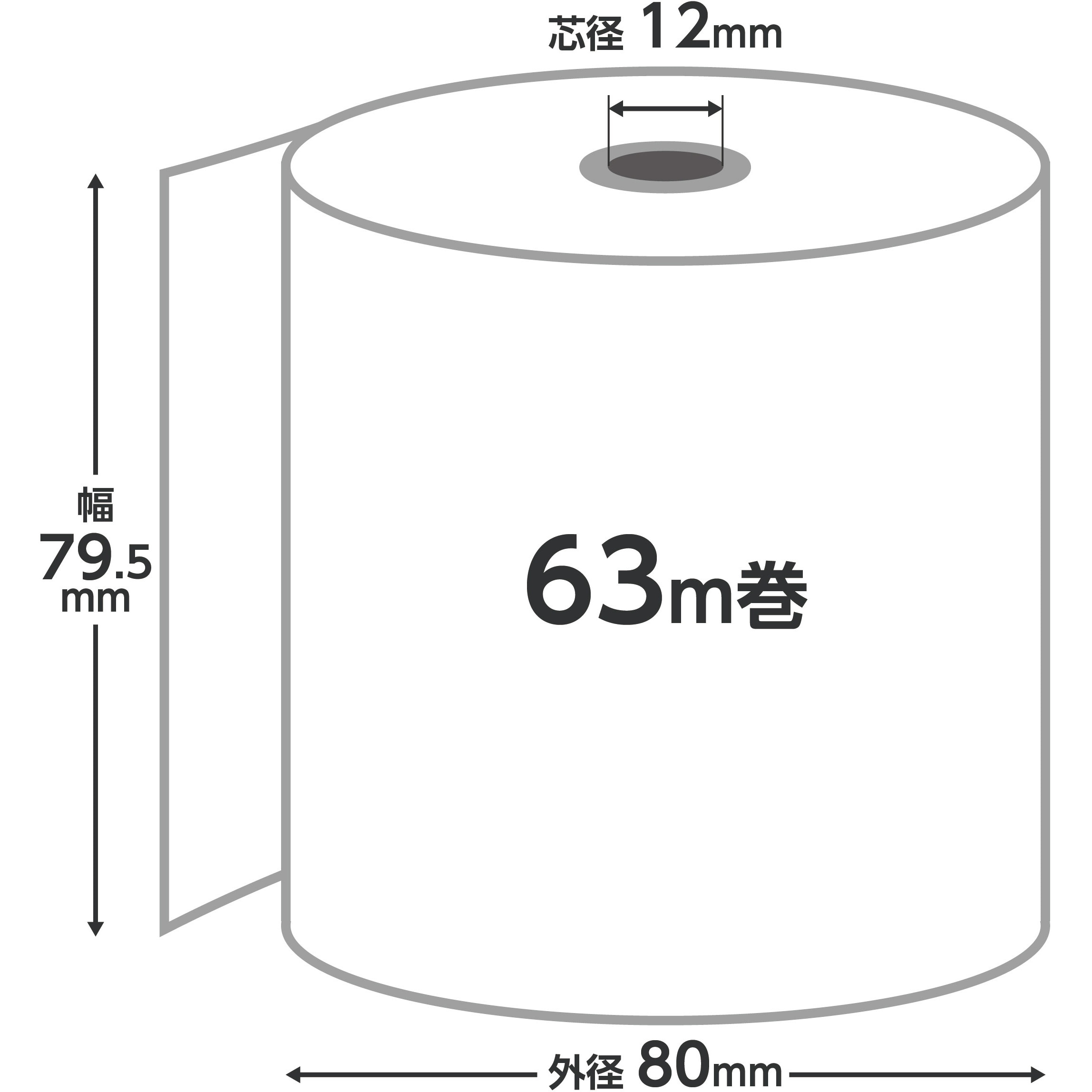 レジロール用サーマルペーパー FSC(R)認証製品 モノタロウ 白色 レジロール用サーマルペーパー FSC(R)認証製品 モノタロウ 白色