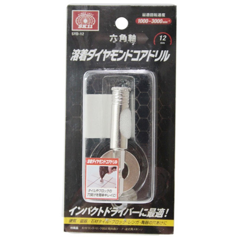 12MM 六角軸ダイヤモンドコアドリル SK11 寸法12mm 【通販モノタロウ】