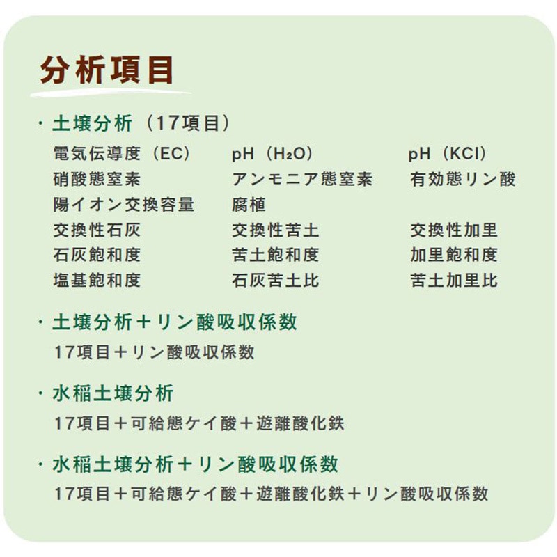 土壌分析サービス】 土壌診断 水稲土壌 1枚 イノチオアグリ株式会社