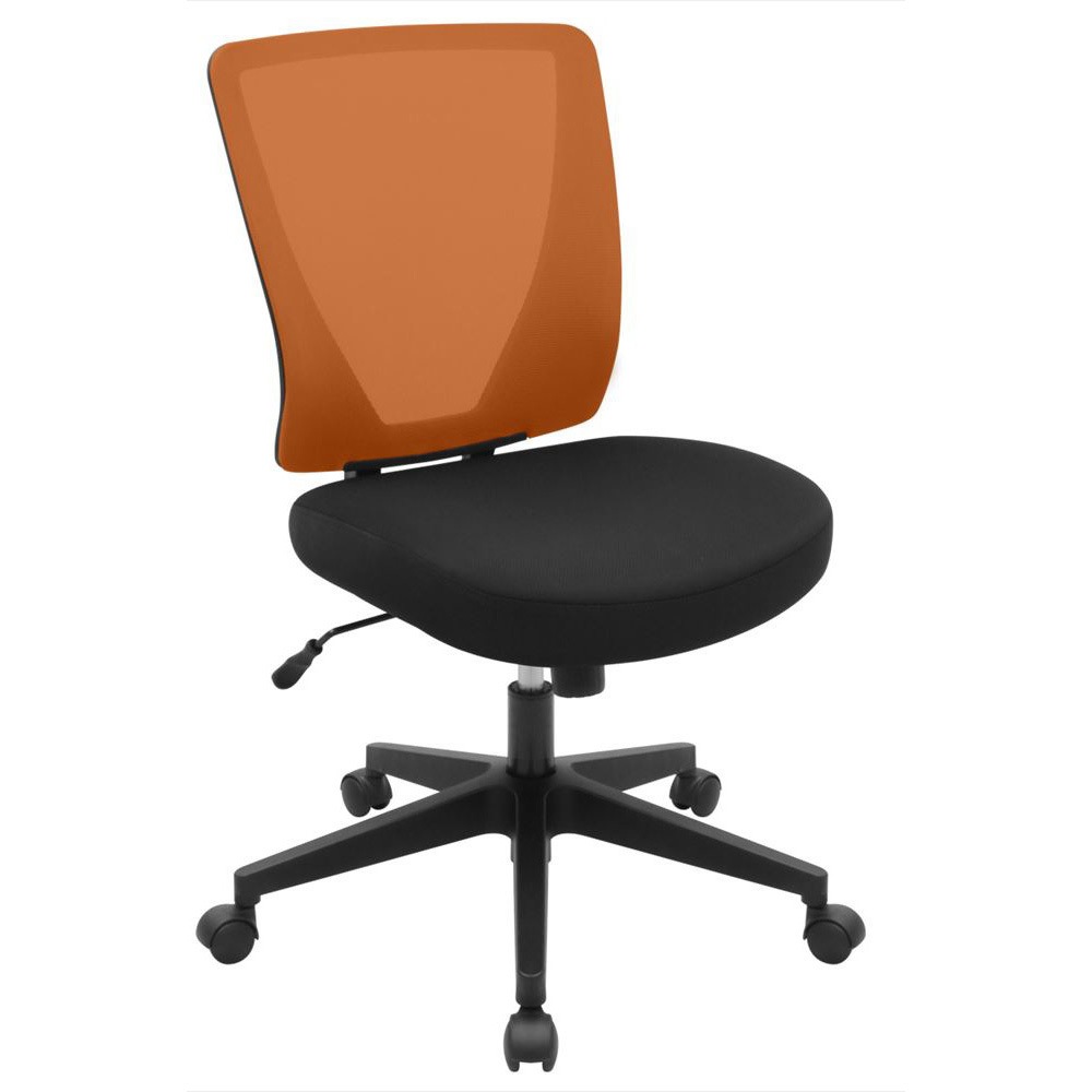 BR-1683-OR メッシュチェアBR カグクロ キャスターあり 肘掛なし オレンジ色   BR-1683-OR