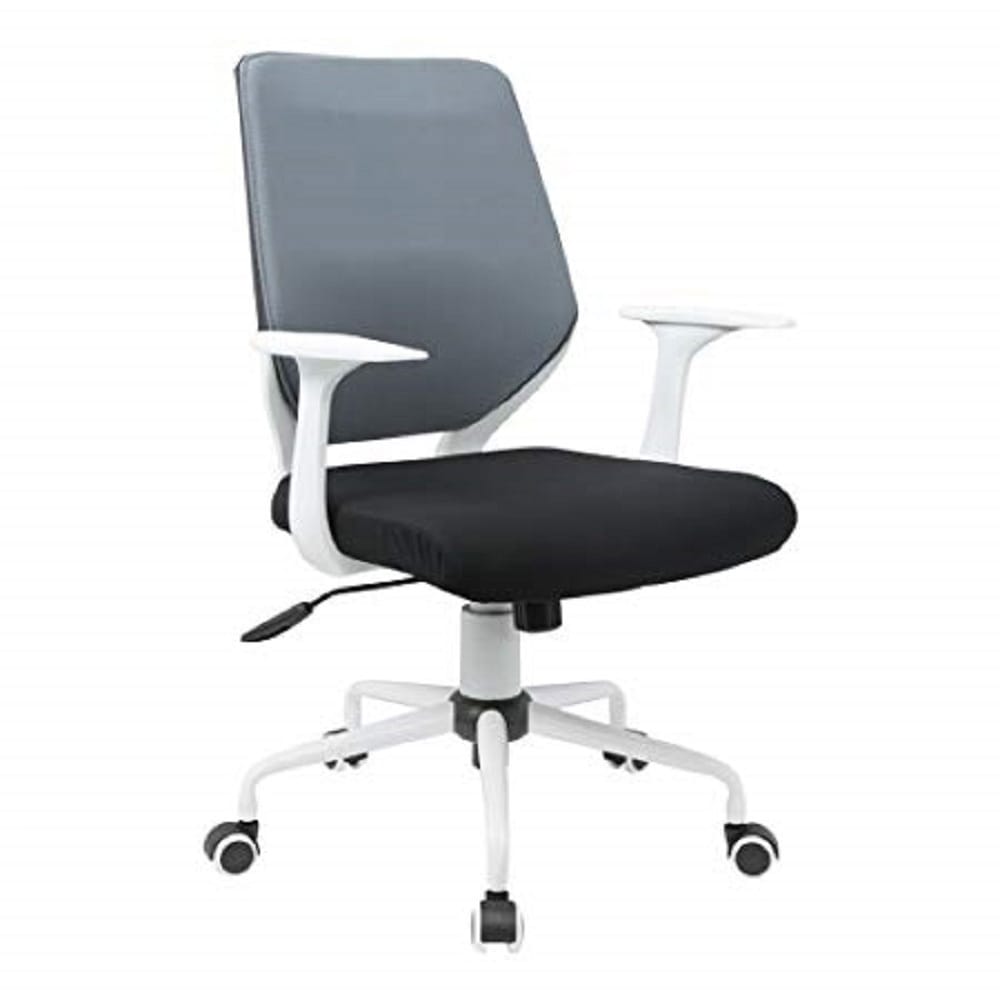CN-309-A-WH-GY ビジネスチェアCN カグクロ キャスターあり 肘掛あり ホワイト×グレー色 寸法635×560×880-955mm  CN-309-A-WH-GY