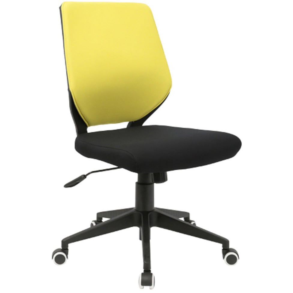 CN-309-BK-YL ビジネスチェアCN カグクロ キャスターあり 肘掛なし ブラック×イエロー色 寸法495×560×845-910mm  CN-309-BK-YL