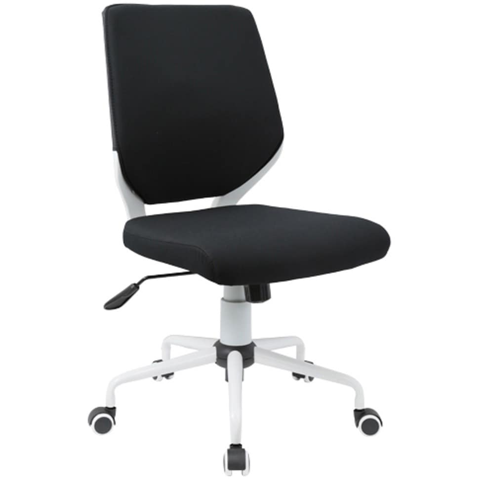 CN-309-WH-BK ビジネスチェアCN カグクロ キャスターあり 肘掛なし ホワイト×ブラック色 寸法495×560×880-955mm  CN-309-WH-BK