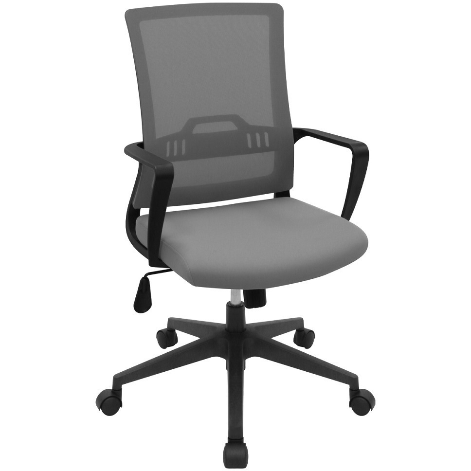 HU-8004-GY メッシュチェアHU カグクロ キャスターあり グレー色 寸法560×560×960-1040mm  HU-8004-GY