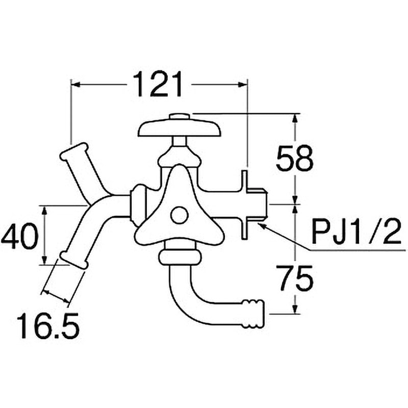 SANEI 二口ホーム水栓 呼び13 JF13A-13 SANEI(サンエイ) 二口同時に使用できる水栓 二口横形自在水栓 呼び