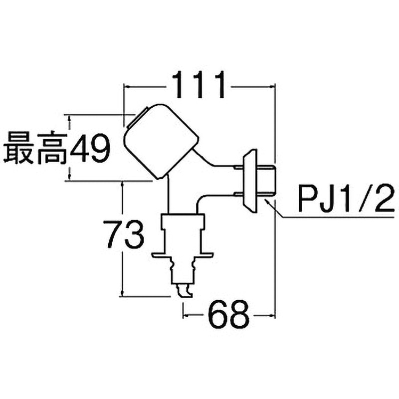 きののせん専用 ◇SANEI 洗濯機用水栓JY1431CTV-1-13-KN 縦160×横115×高さ35