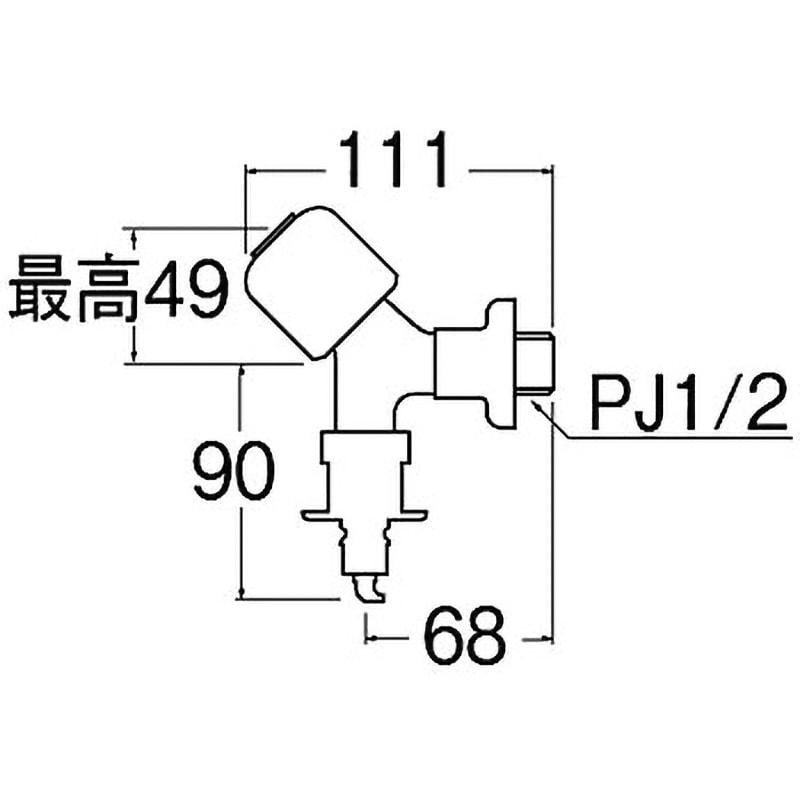 JY143CTV-1-13 洗濯機用送り座水栓 SANEI ストッパーあり 呼び径