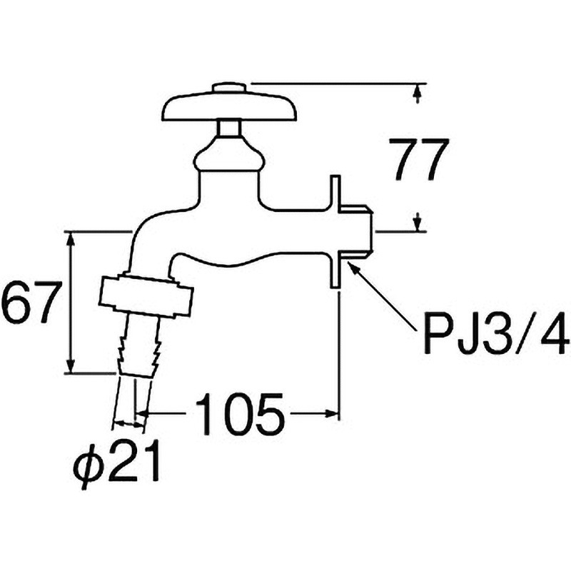 JY30J-20 カップリング横水栓 SANEI(旧:三栄水栓製作所) 呼び径20mm