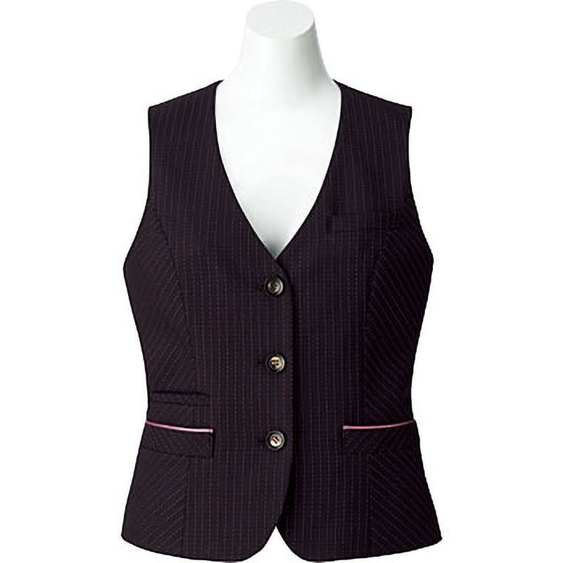 AV1251 オピニオン ベスト AV1251 ボンマックス 女性用 ドビードットストライプ ボルドー×ピンク色 13号サイズ 12,395円