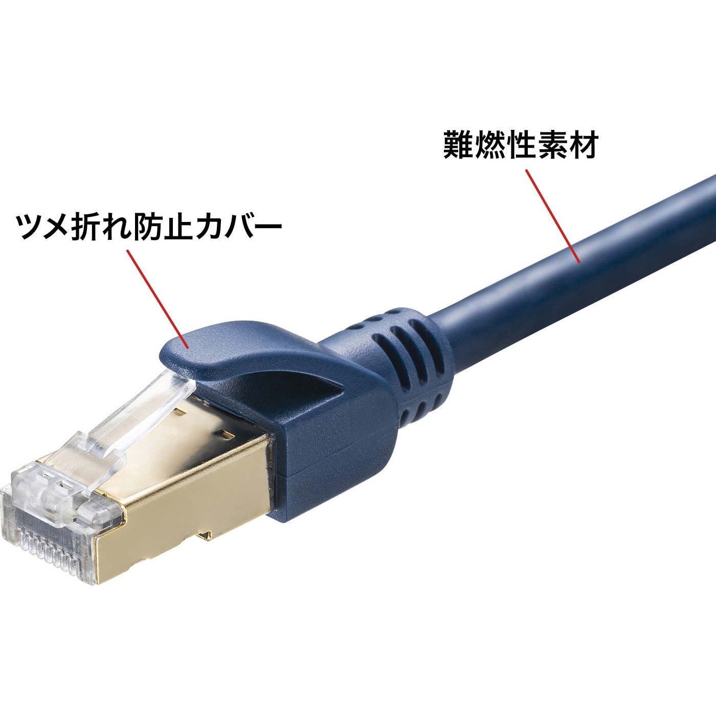 KB-H6A-20NV LANケーブル サンワサプライ コネクタあり より線 爪折れ