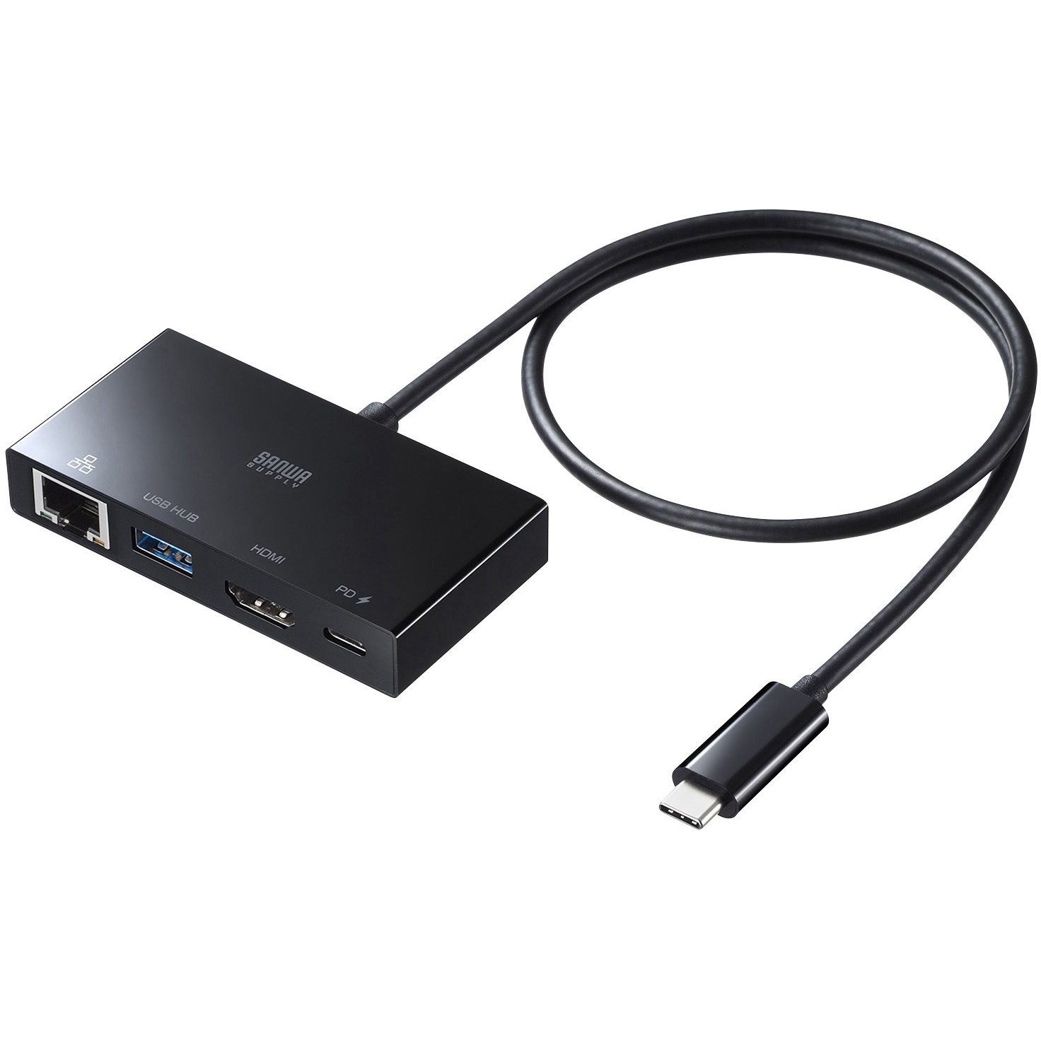 AD-ALCMHL1BK 変換アダプタ サンワサプライ 0.3m USB Type-C(PC接続側)