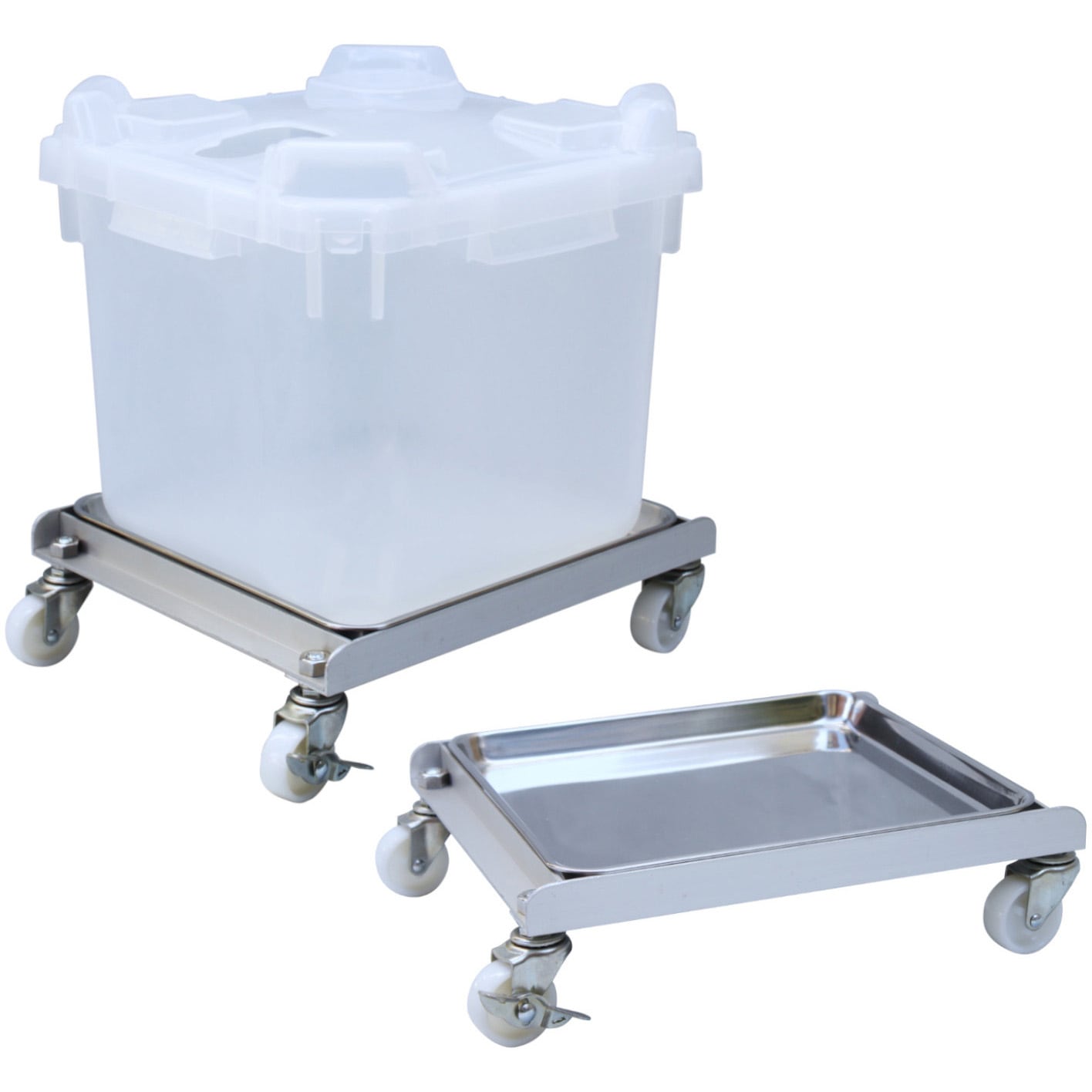 tR6-212 ごくかるキャリー ステンレスBIC #10 液もれ防止トレー付 エムあい 寸法331(280)×287(280)×102(75)mm  tR6-212