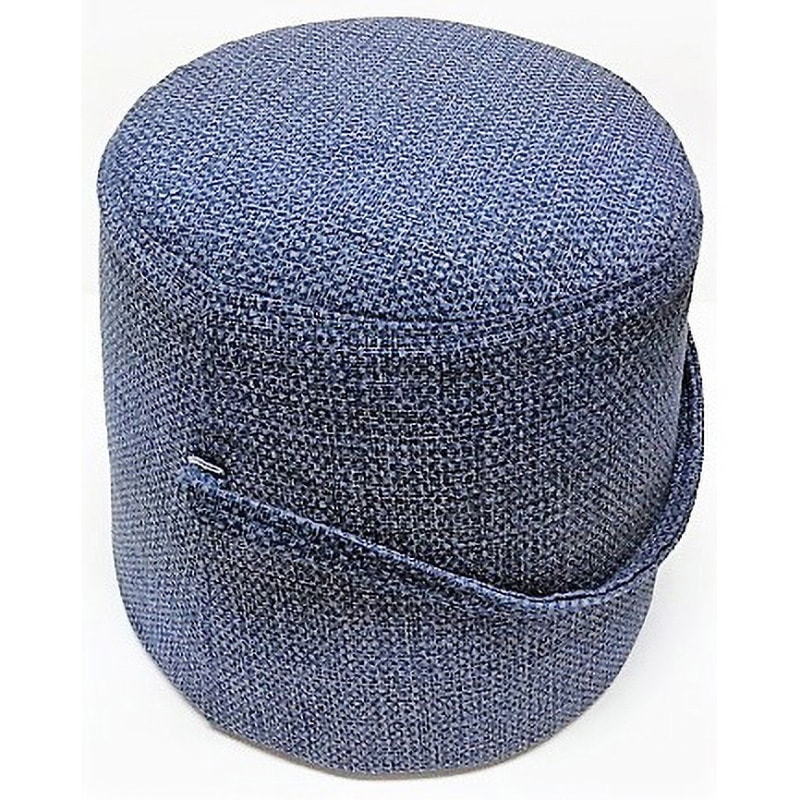 比較的に傷に強い素材のSofa マルコ(組立設置) ADESSO 丸型Stool仕様 DBL(ダークブルー)色 高さ400mm幅390mm奥行390mm