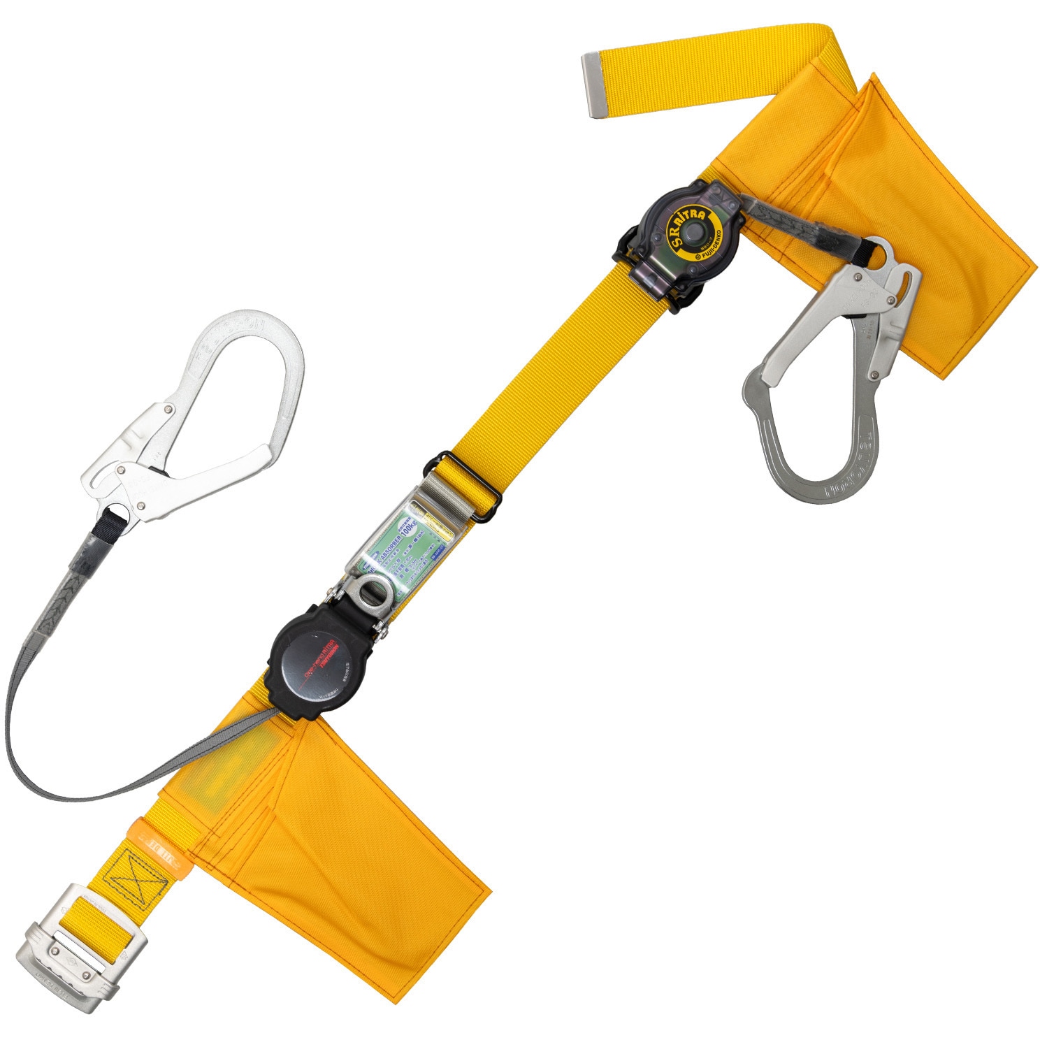 二丁掛け巻取り式安全帯 TB-ORL-2-593-SRBT-Y-M 2丁吊り型安全帯 ツヨロン(藤井電工) 巻取式