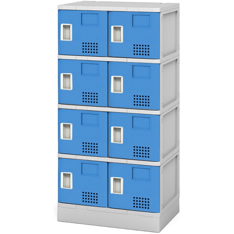 TJL-S-24ST 樹脂ロッカー2列4段扉付棚付(配送組立サービス付) アイリス