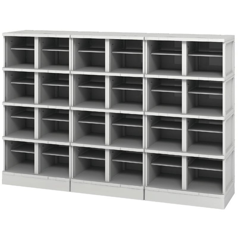 TJL-S-64T 樹脂ロッカー6列4段扉無棚付 アイリスチトセ 寸法1560×355×1030mm 人数24人