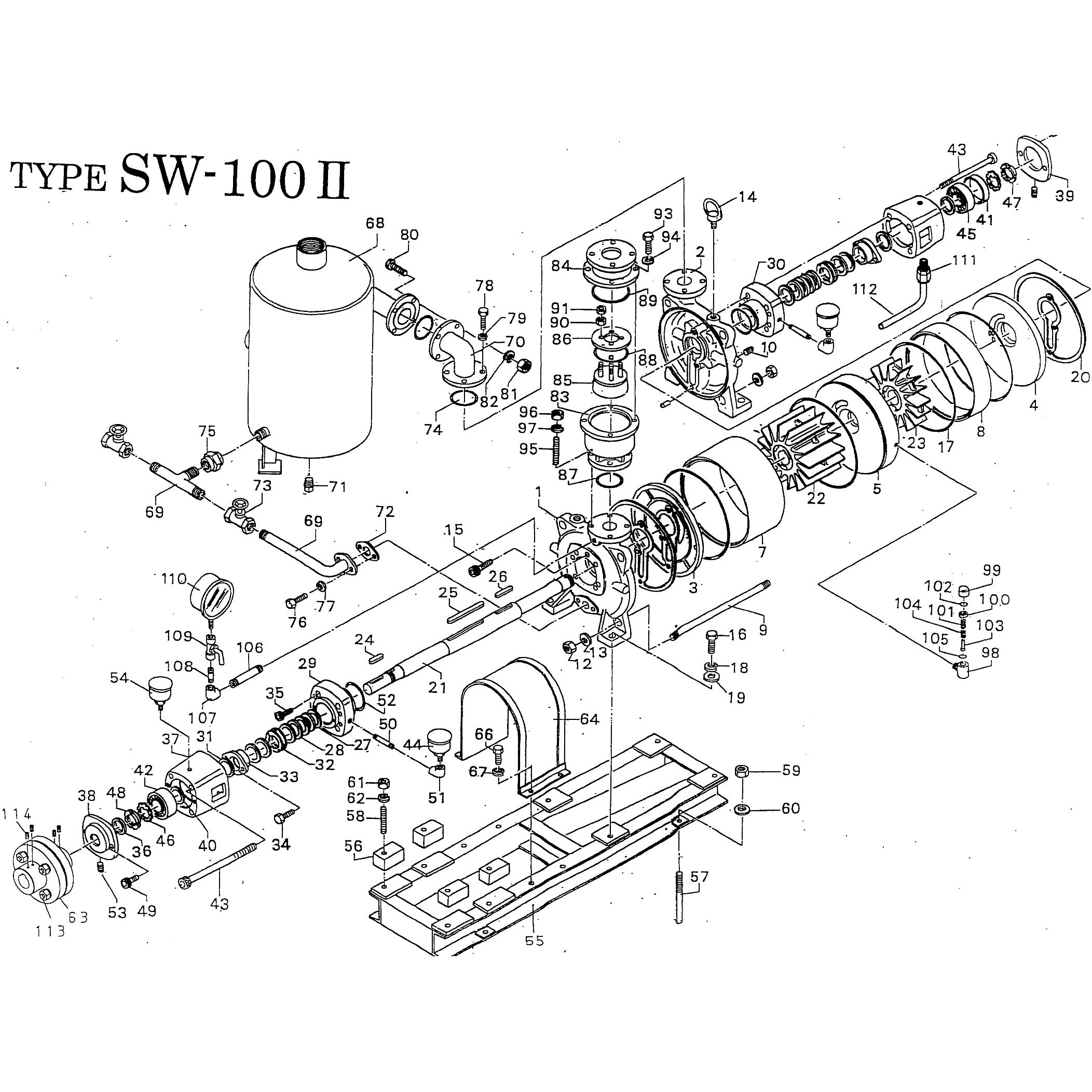 SW-100ⅡS型用メンテナンス部品セット 水封式真空ポンプ 接ガス部FC製メンテナンス部品セット 1式 神港精機 【通販モノタロウ】